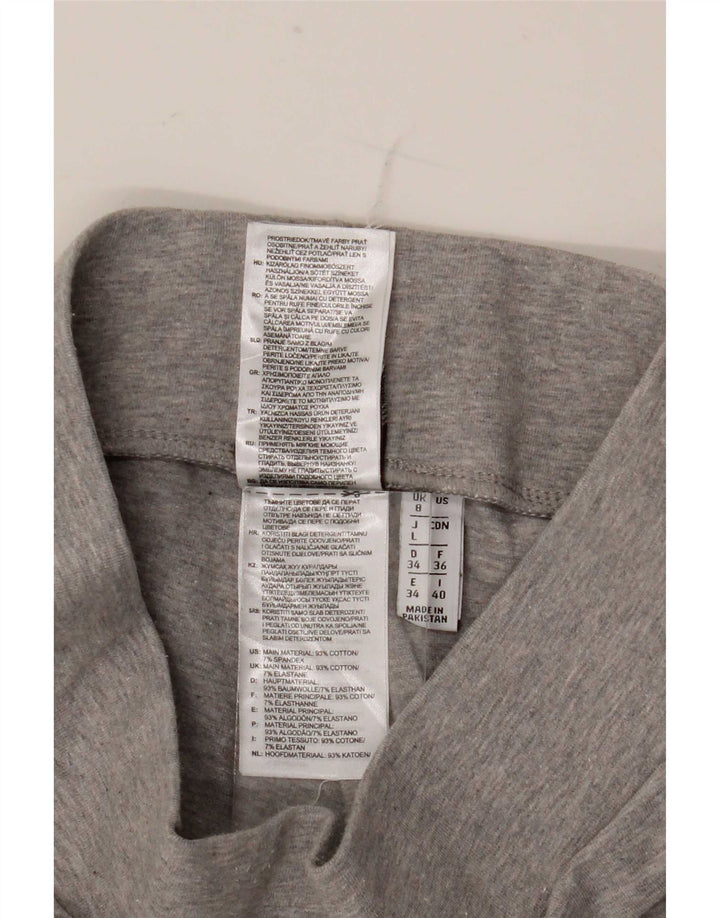 Adidas Leggings Femme UK 8 Petit Gris Coton
