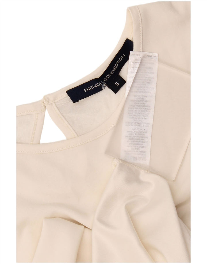 French Connection Haut Chemisier Femme UK 10 Petit Blanc Polyester