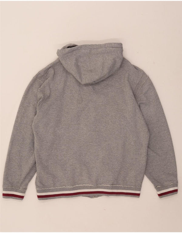 Kappa Pull à capuche zippé pour homme 2XL en coton moucheté gris