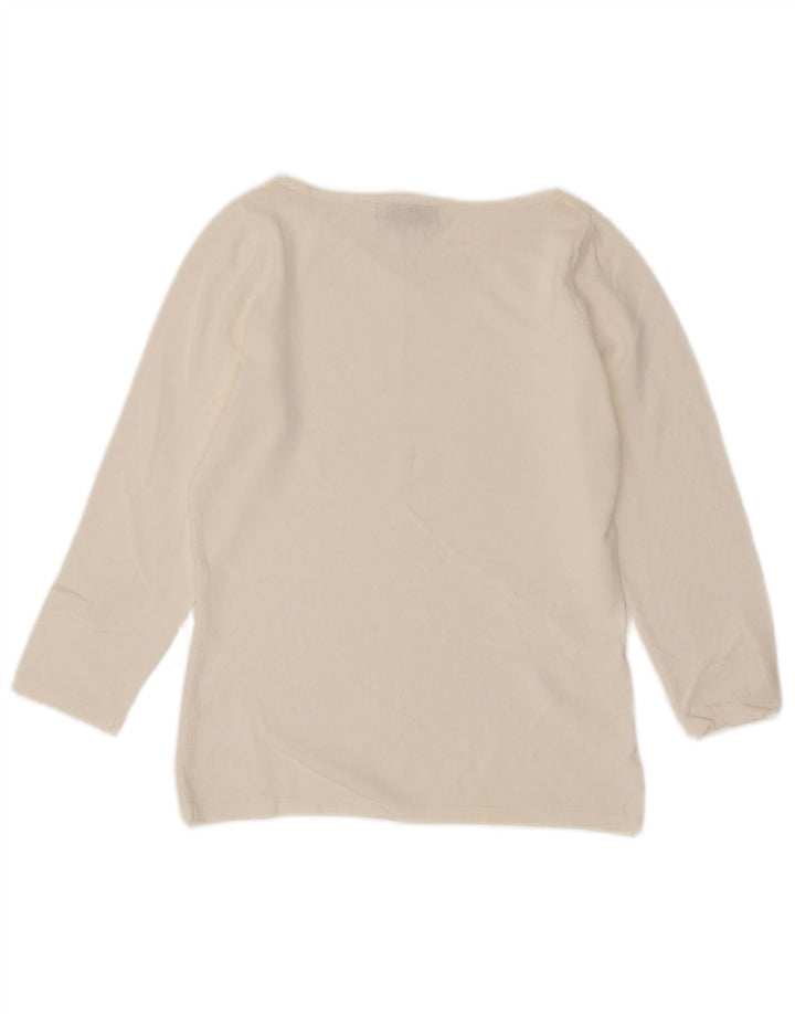 Zara Haut à manches 3/4 pour femme UK 12 Rayonne blanche moyenne
