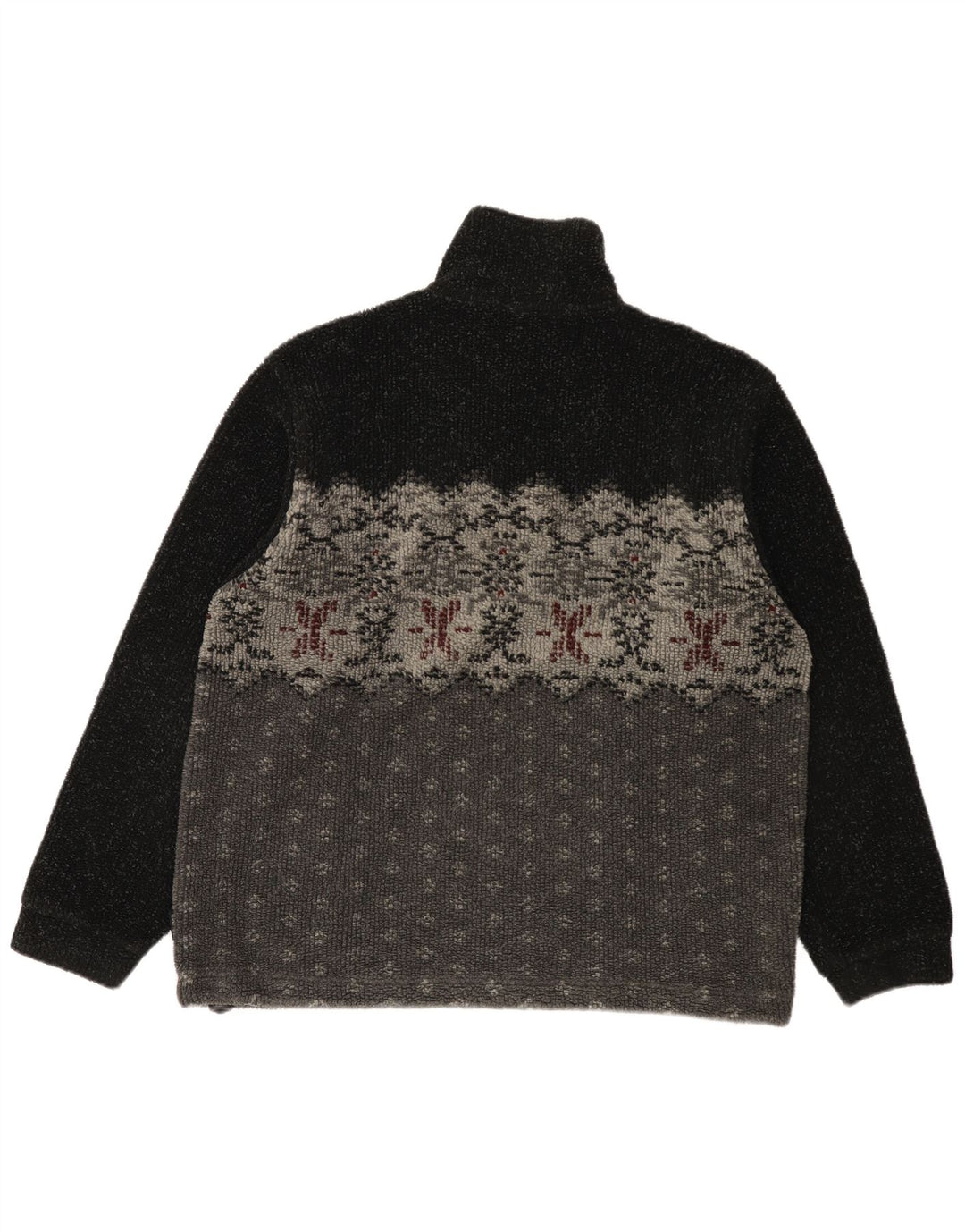 Colmar Pull Polaire Col Zippé Homme Noir Moyen Fair Isle