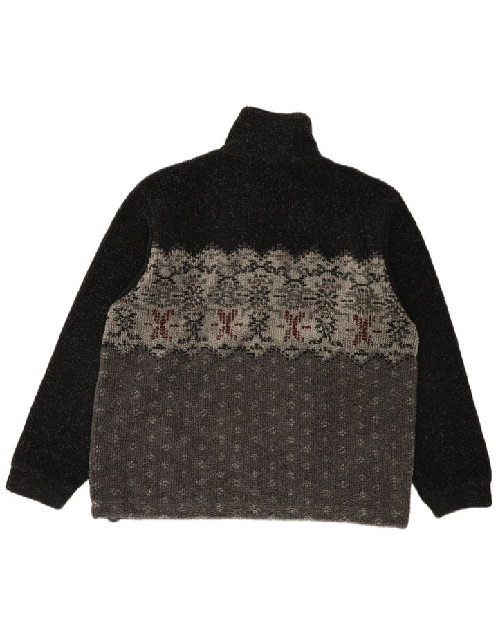 Colmar Pull Polaire Col Zippé Homme Noir Moyen Fair Isle