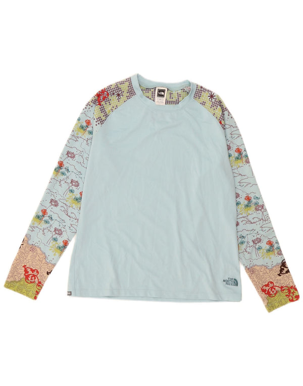 The North Face Haut graphique à manches longues pour femme UK 14 Bleu moyen Polyester
