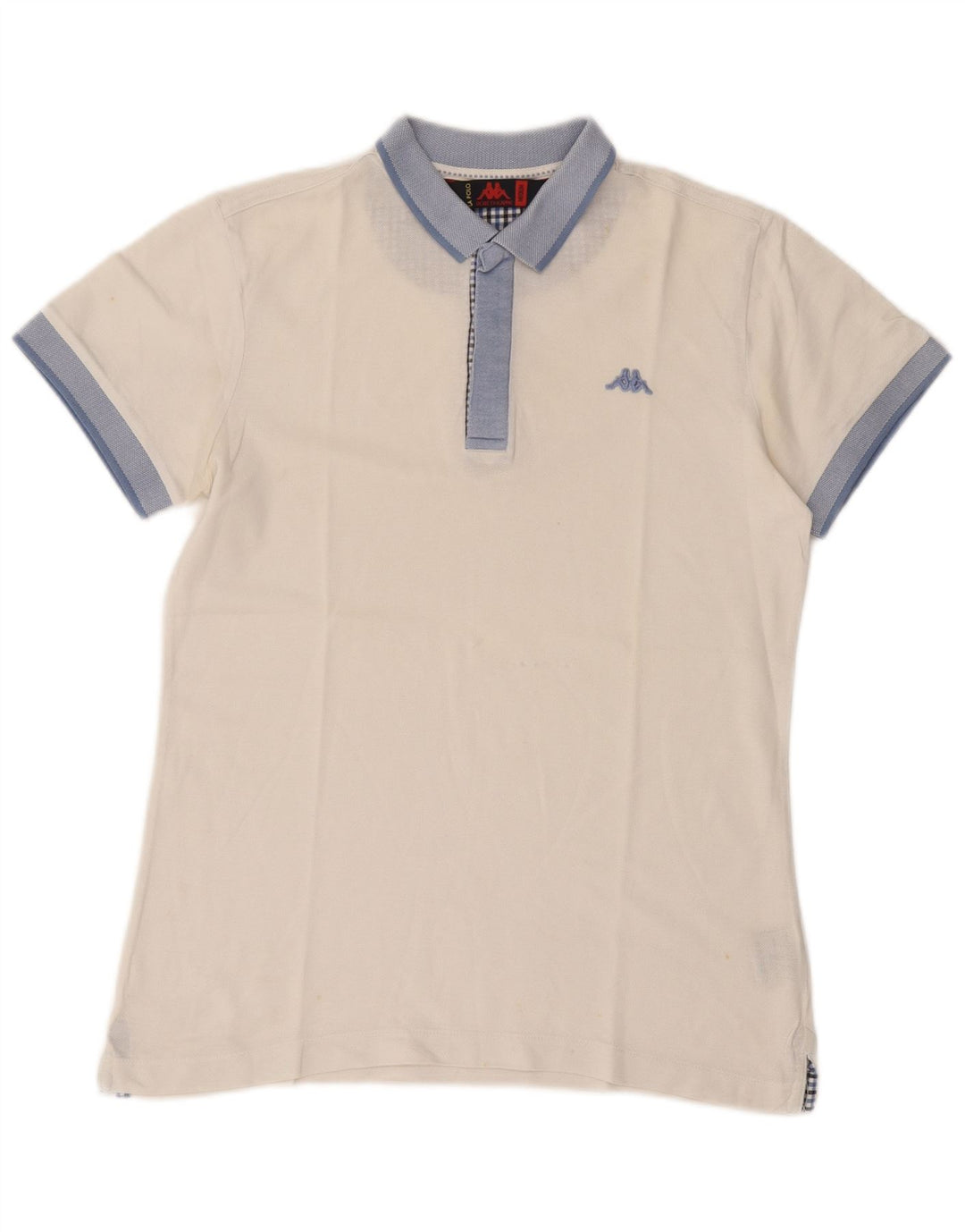 Kappa Polo Homme Blanc Moyen Coton Colorblock
