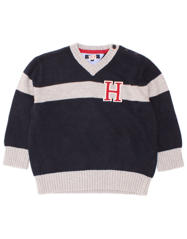 Tommy Hilfiger Pull col V pour bébé garçon 18-24 mois Bleu marine