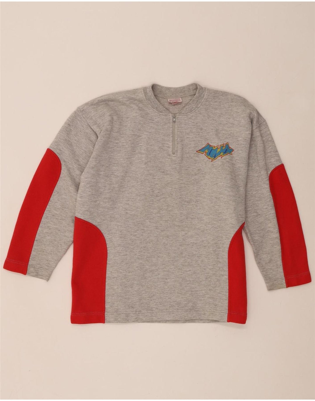 Stefanel Sweat-Shirt Graphique Garçon 10-11 Ans Gris Colorblock