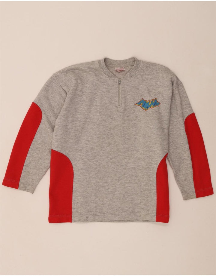 Stefanel Sweat-Shirt Graphique Garçon 10-11 Ans Gris Colorblock