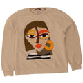 Zara Sweat-shirt graphique pour femme UK 10 Petit Beige