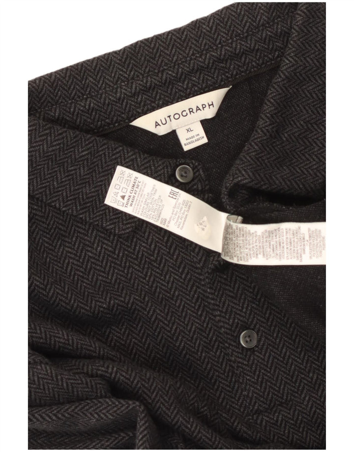 Marks & Spencer Chemise pull autographe pour homme XL en coton à chevrons noir