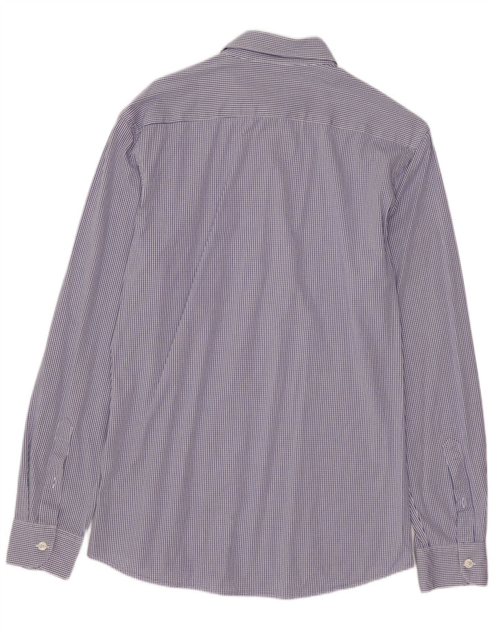 ZARA Chemise Slim Fit Homme Bleu Moyen Carreaux Coton