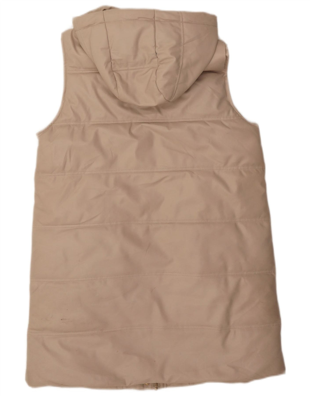 Manteau rembourré sans manches à capuche pour femme ZARA UK 14 Polyester beige moyen