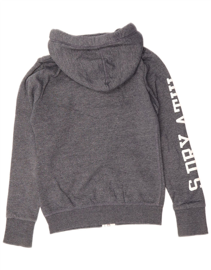 SUPERDRY Pull à capuche zippé Track & Field Graphic pour homme XS Gris Coton