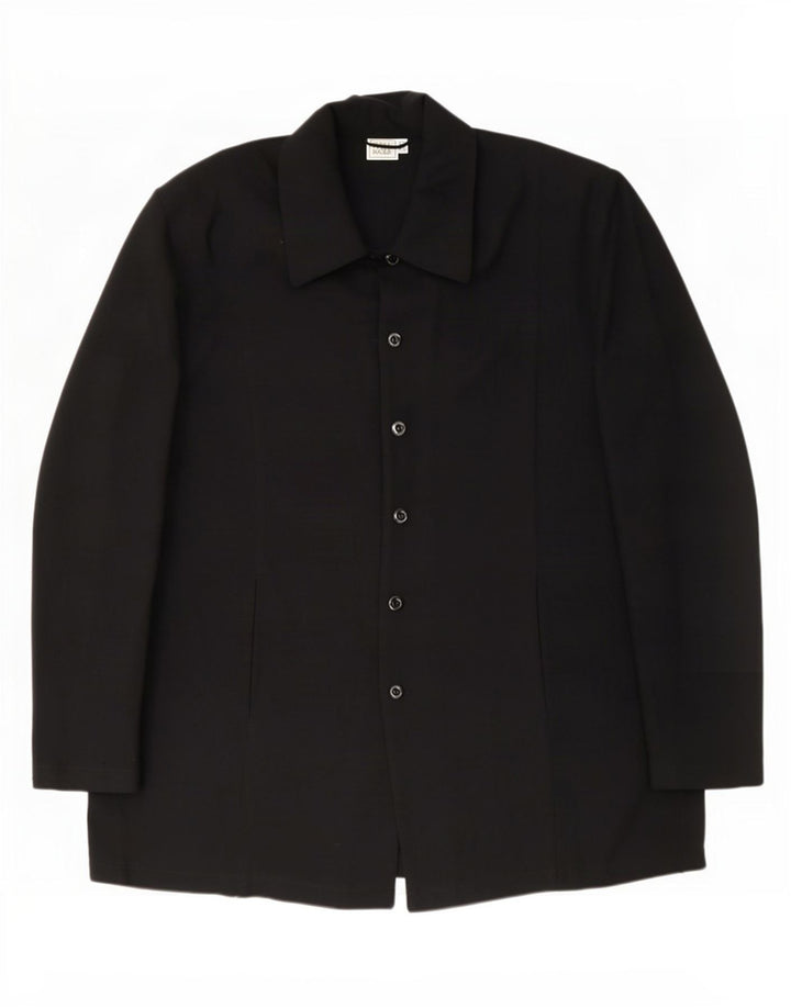 Chemisier chemise femme vintage EU 50 3XL Noir Polyester