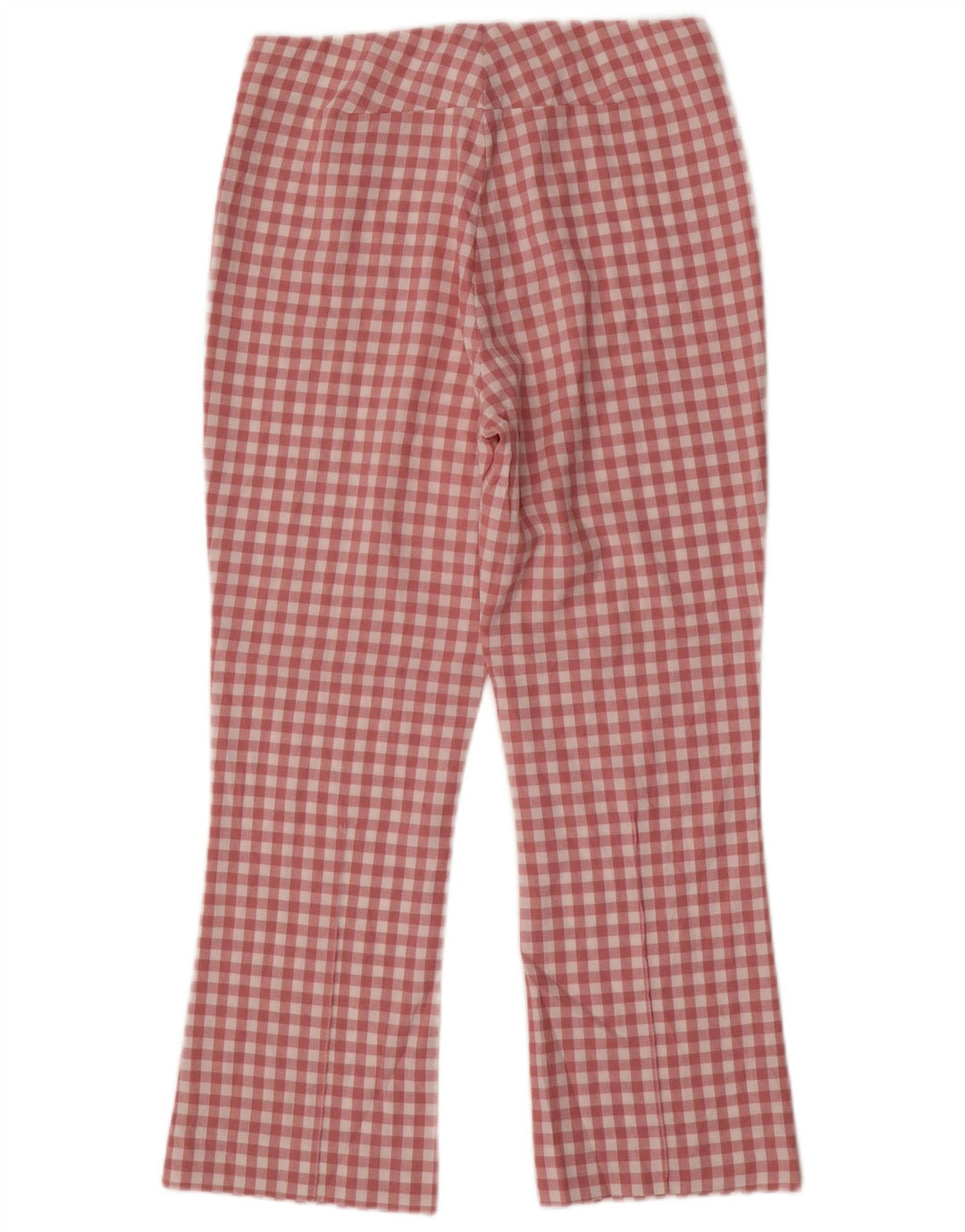 Zara Pantalon court droit pour femme Medium W28 L25 Rose à carreaux