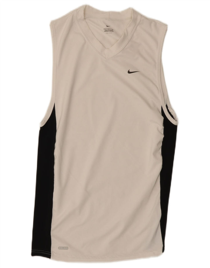 Nike Hommes Dri Fit Débardeur Large Blanc Colorblock Polyester