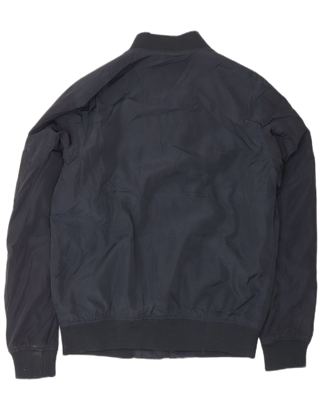 ZARA Veste Bomber Homme UK 40 Large Bleu Marine Polyester
