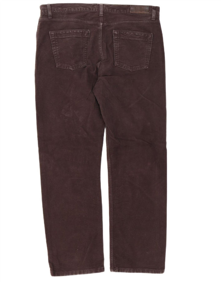 Marks & Spencer Pantalon décontracté régulier pour homme W36 L31 Marron Coton