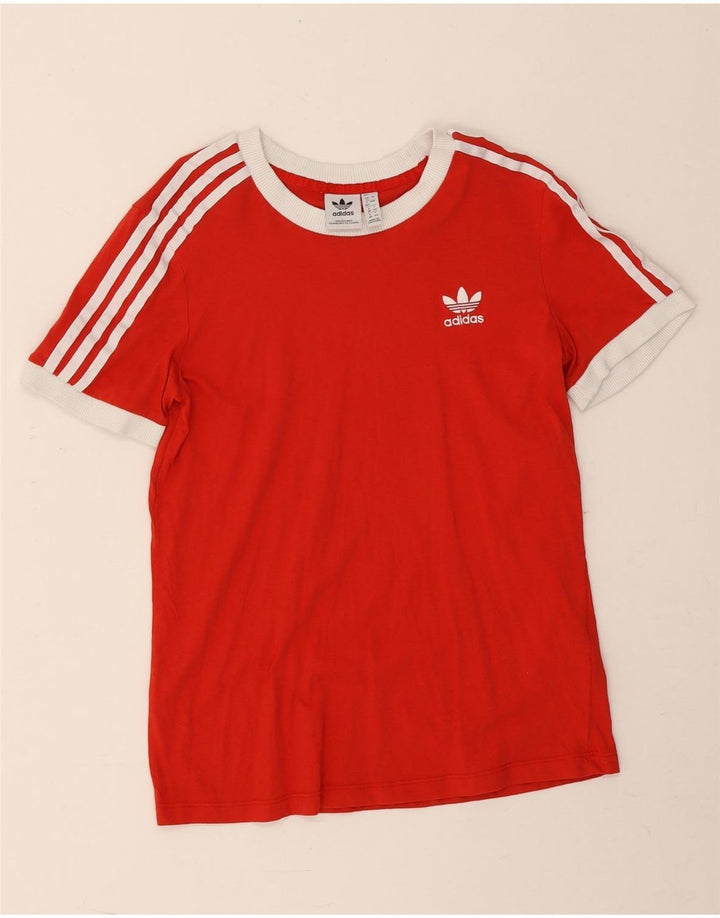 Adidas T-Shirt Femme Top UK 12 Coton Rouge Moyen