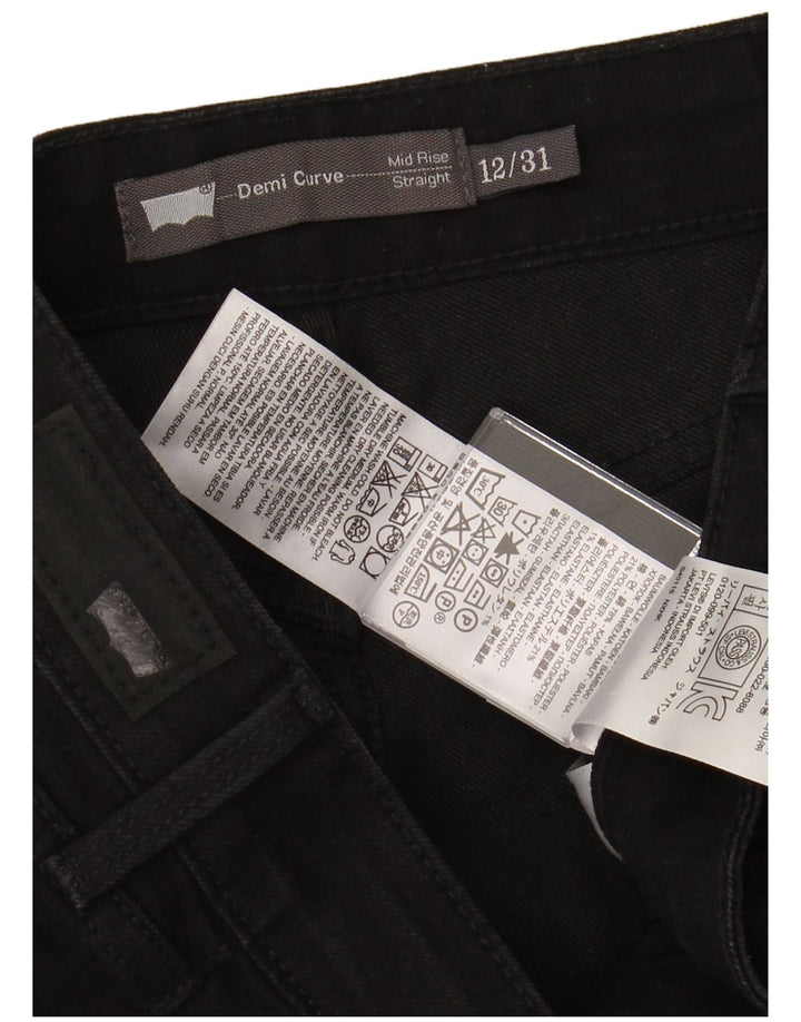 LEVI'S Demi Curve Jean droit taille moyenne pour femme US 12 Large W32 L31 Noir