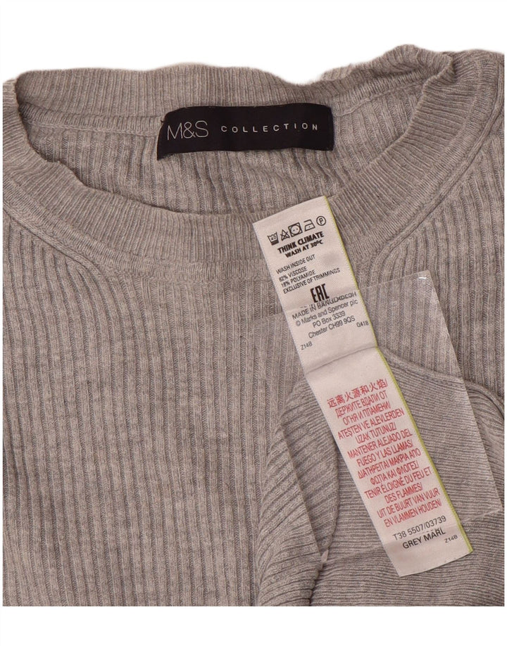 Marks & Spencer Pull ras du cou pour femme UK 12 Gris moyen Viscose