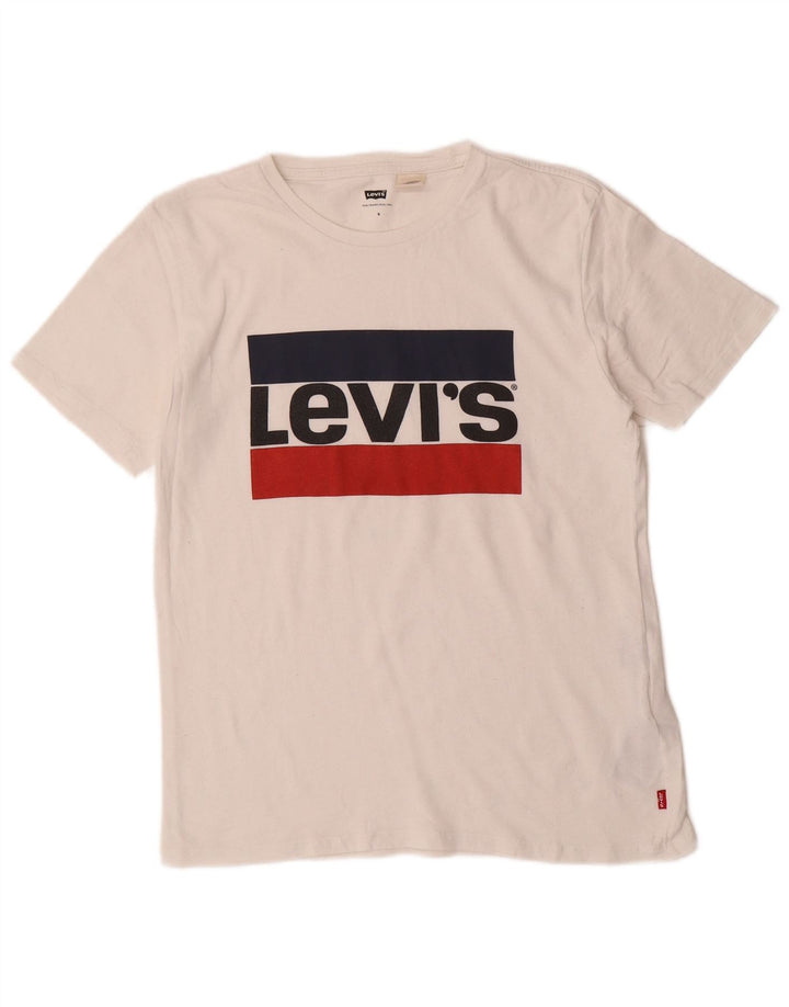 LEVI'S T-Shirt Graphique Homme Petit Blanc Coton