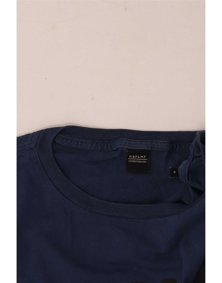Replay T-Shirt Regular Graphic Homme Bleu Marine Moyen