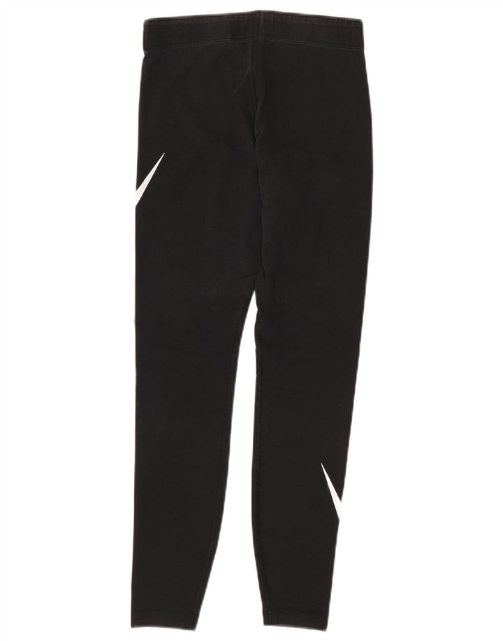 NIKE Leggings graphiques pour femmes UK 8 petit coton noir