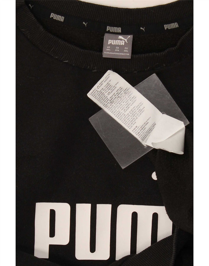 Puma Sweat-shirt graphique pour homme en coton noir 3XL