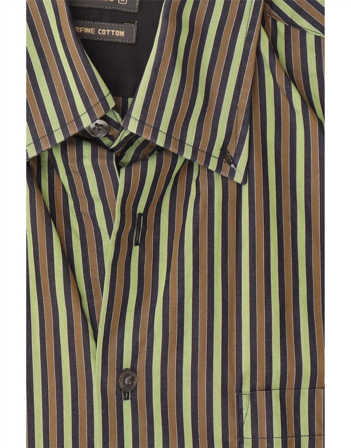 Ted Baker Chemise Homme Taille 3 Coton Rayé Vert Moyen
