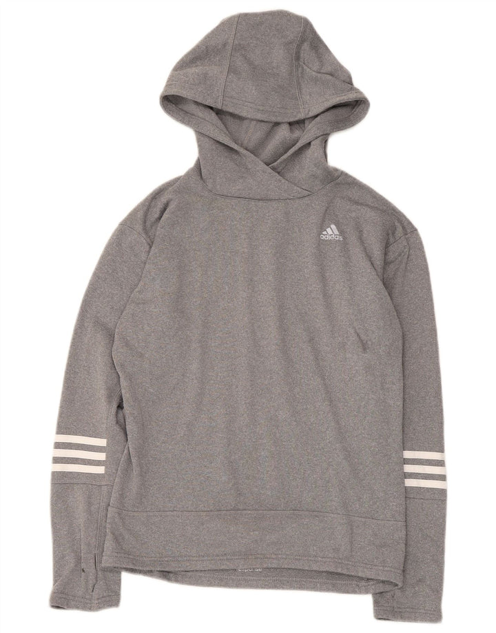 Adidas Pull à capuche surdimensionné pour femme UK 4/6 XS Gris Polyester