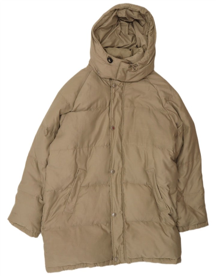 Sergio Tacchini Manteau rembourré à capuche pour homme UK 40 Large Beige Polyester