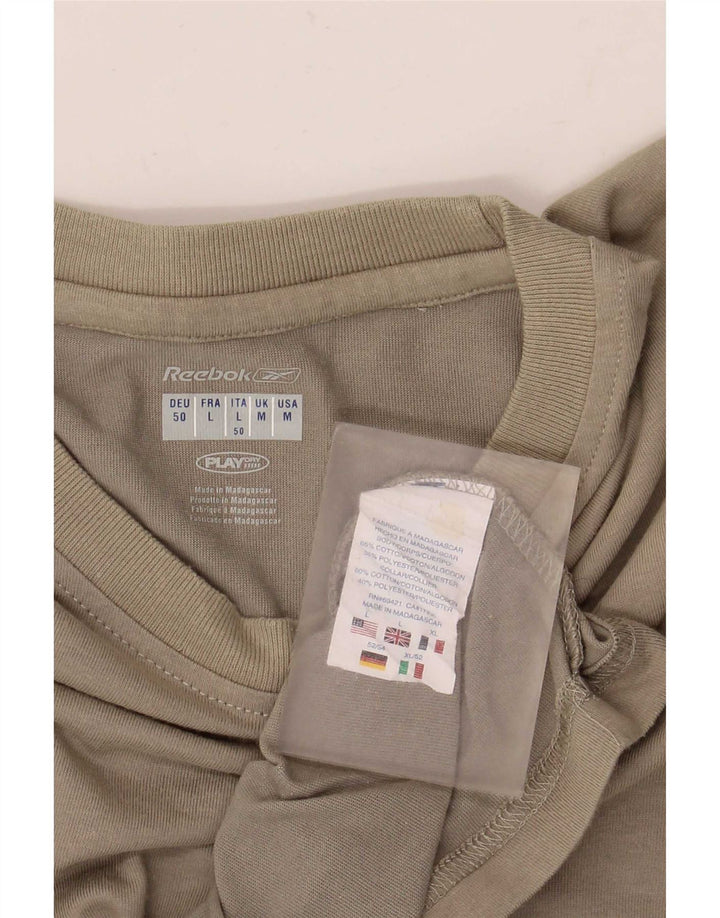 Reebok T-Shirt Top Homme Kaki Moyen Coton