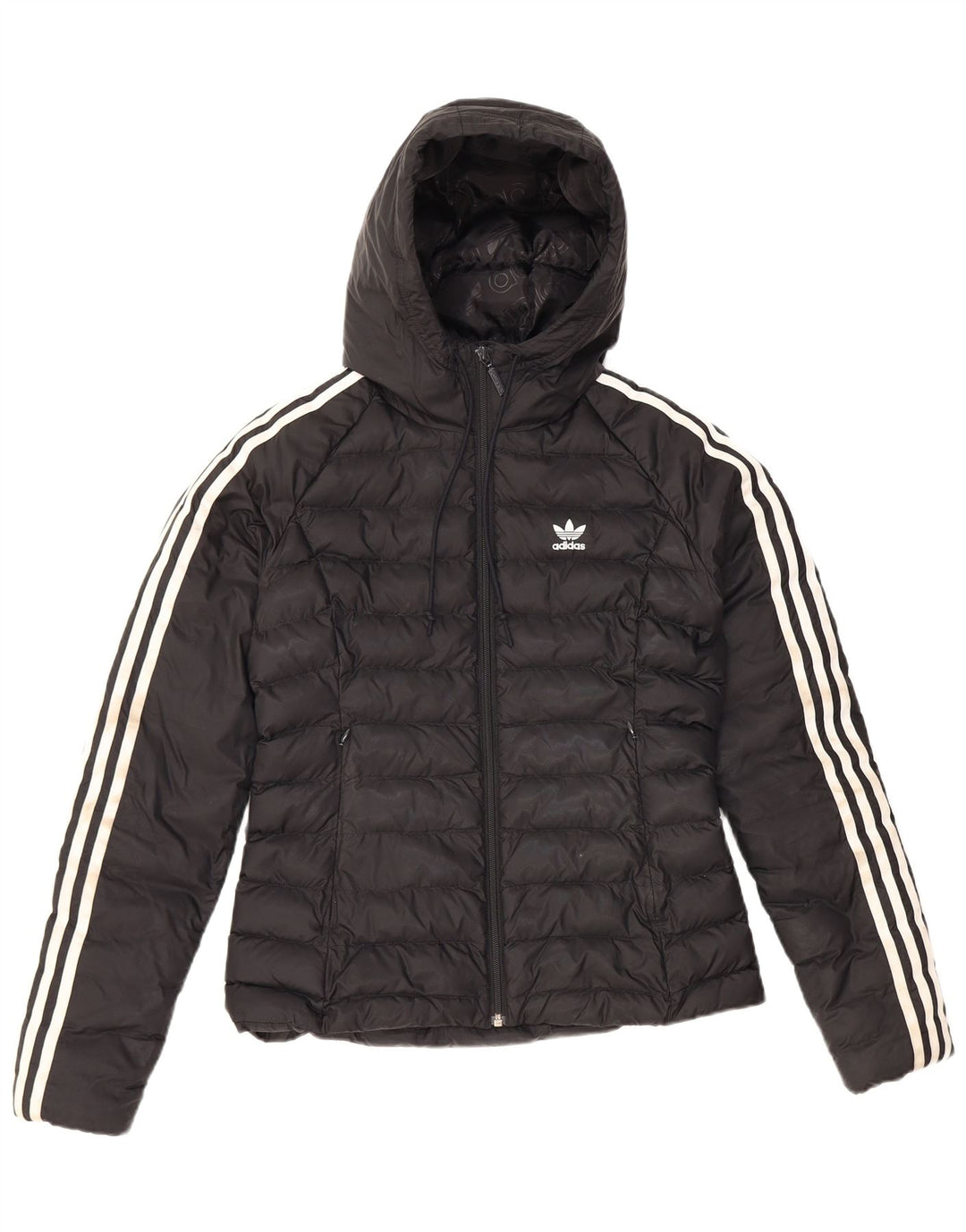 Adidas Veste rembourrée à capuche pour femme UK 8 Petit nylon noir