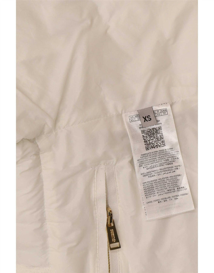 Guess Veste matelassée pour femme UK 6 XS Blanc à pois en polyester