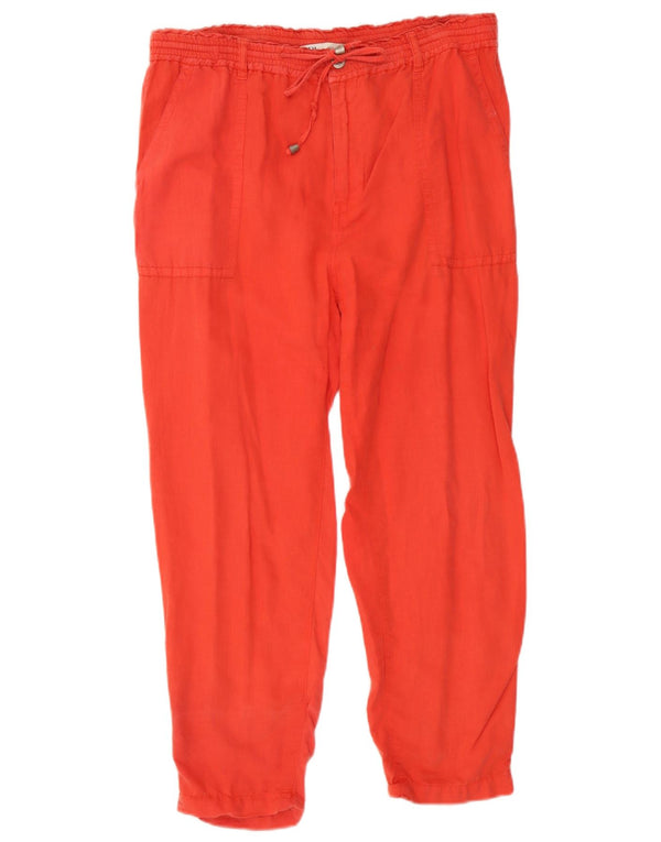 Zara Pantalon court taille haute pour femme Medium W28 L24 Orange
