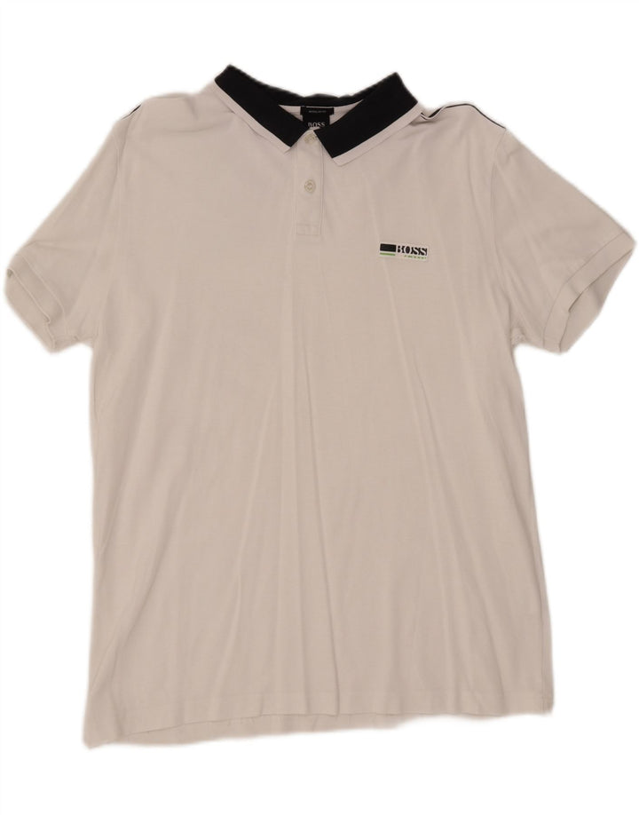 HUGO BOSS Polo Regular Fit Homme Blanc