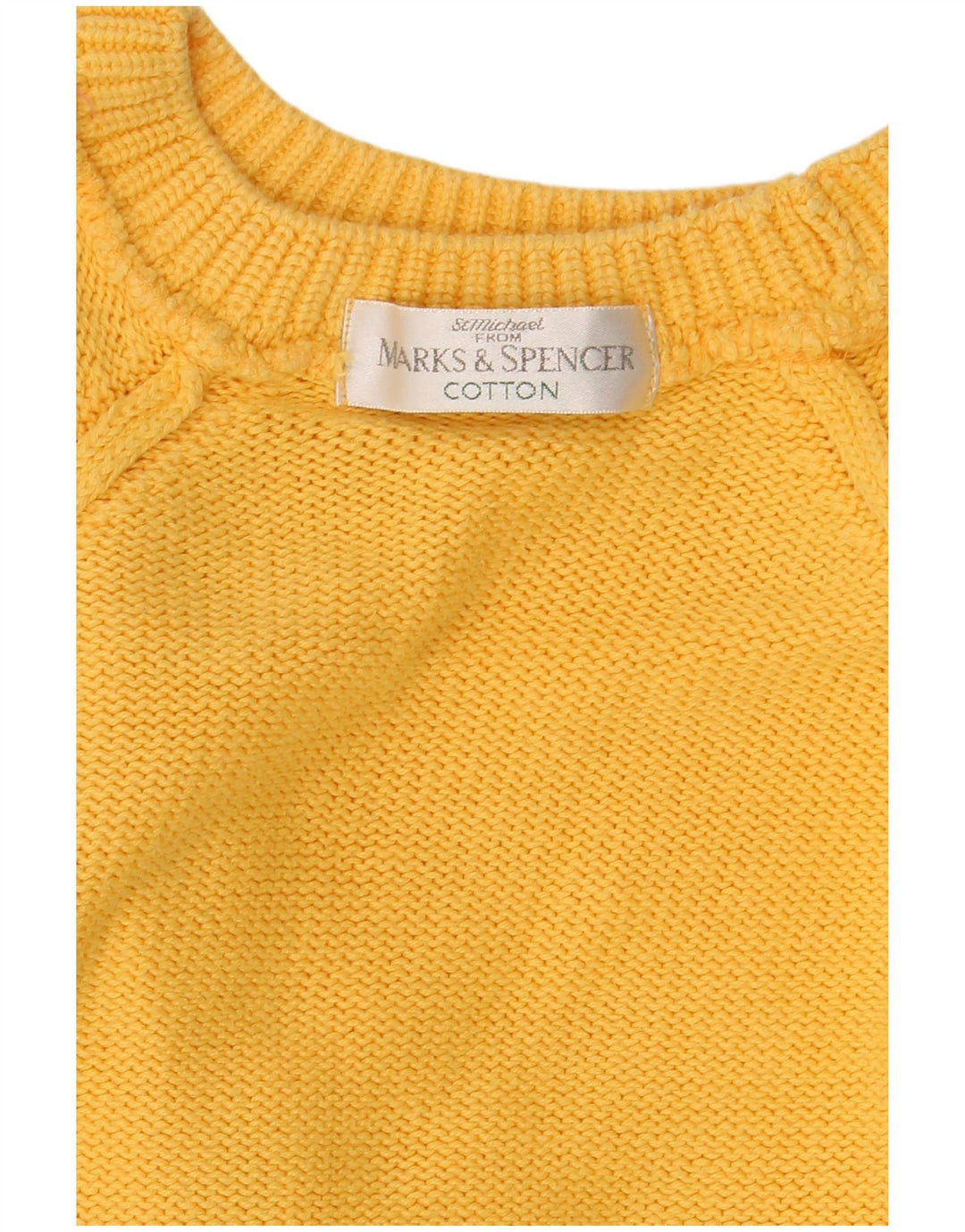 Marks & Spencer Pull à col rond pour femme UK 14 Jaune moyen