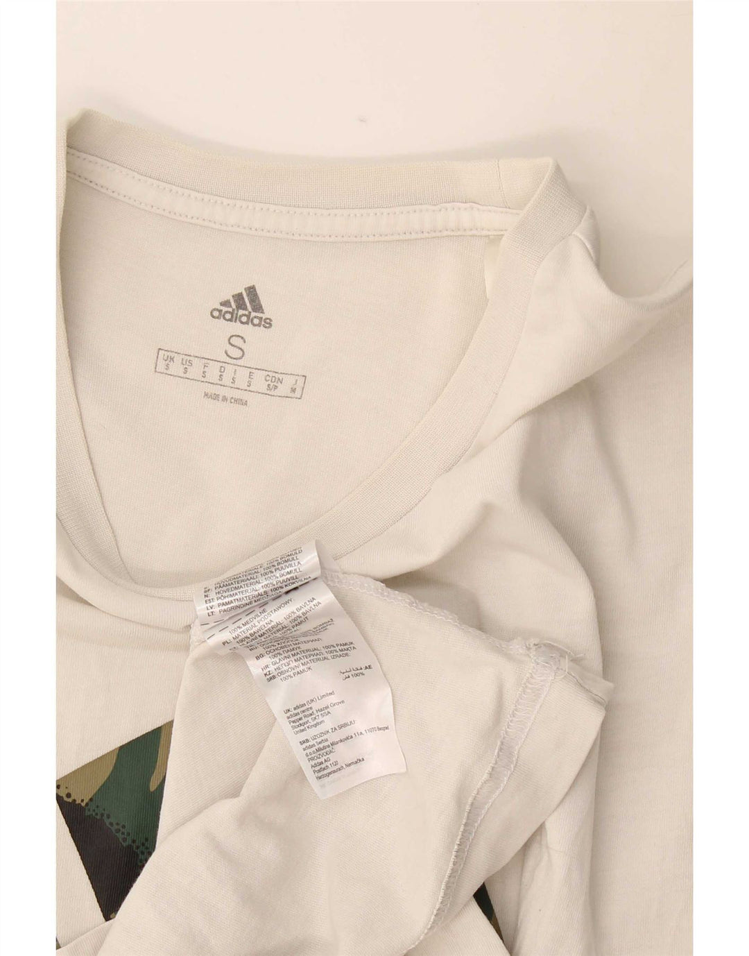 Adidas T-shirt graphique pour hommes, petit haut en coton blanc