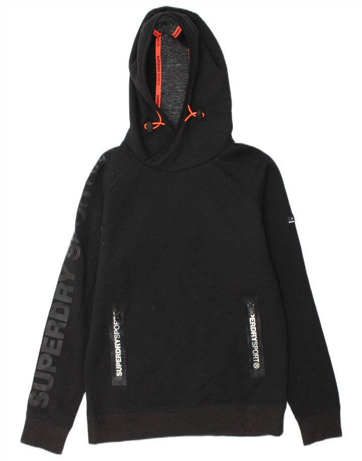 SUPERDRY Pull à capuche graphique pour homme en polyester noir moyen
