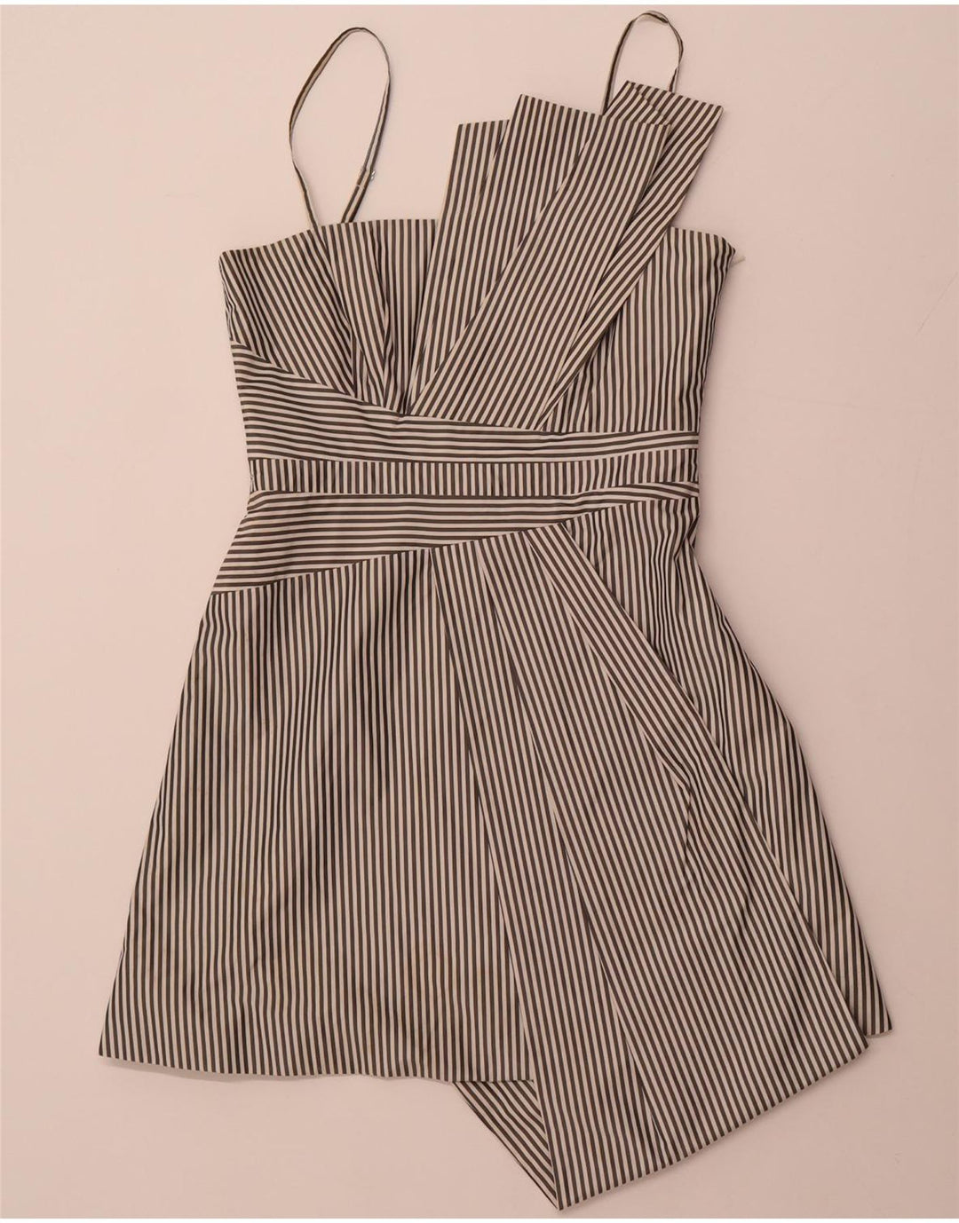 KAREN MILLEN Robe trapèze asymétrique pour femme UK 12 Medium Noir Rayé