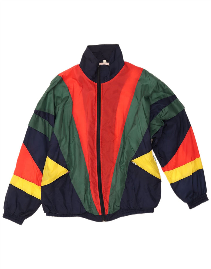 VINTAGE Veste de survêtement pour homme Large Multicolore Colourblock