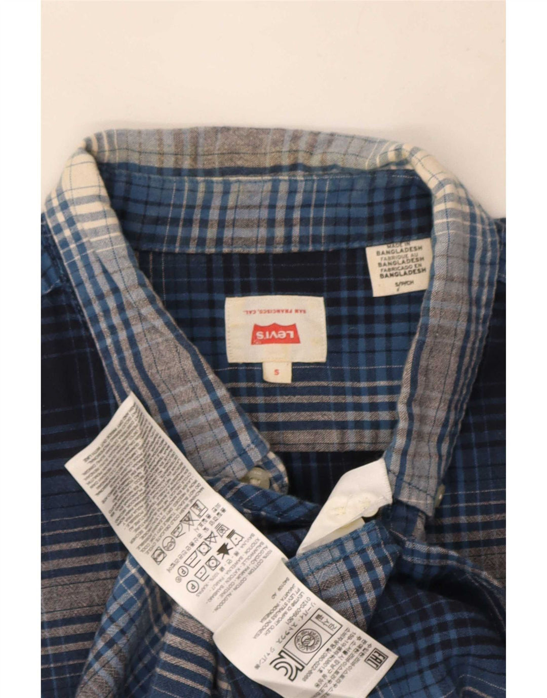 Levi's Chemise à Manches Courtes Homme Bleu Carreaux Coton