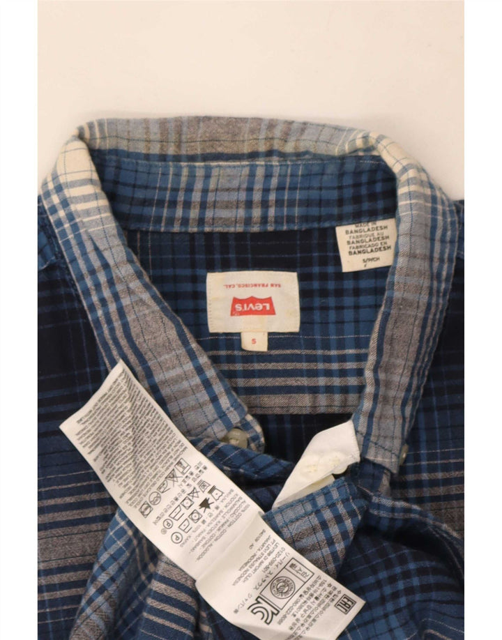 Levi's Chemise à Manches Courtes Homme Bleu Carreaux Coton