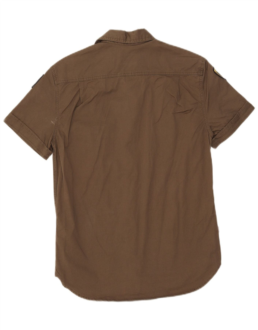 Blauer Chemise graphique à manches courtes pour homme Petit coton kaki