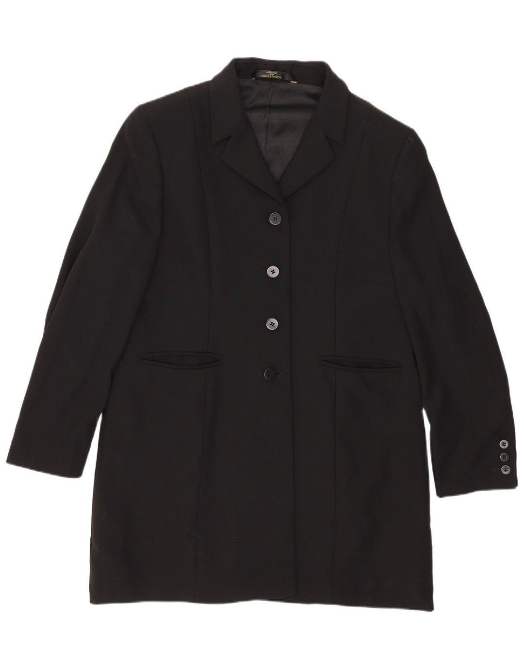 Marks & Spencer Manteau pour femme UK 16 Grande laine vierge noire