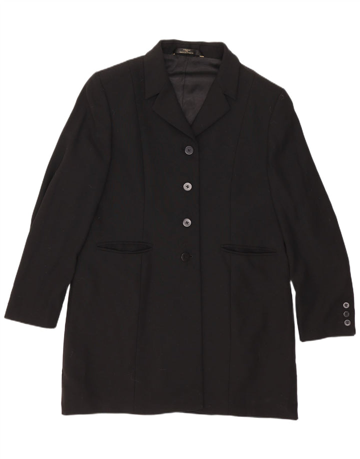 Marks & Spencer Manteau pour femme UK 16 Grande laine vierge noire