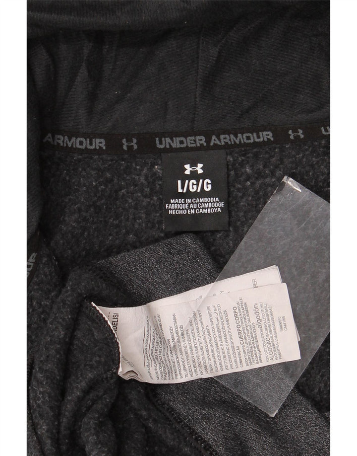 Under Armour Pull à capuche zippé pour homme Large Gris Coton