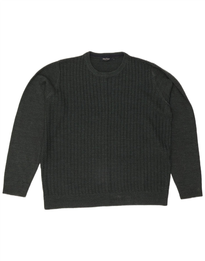 JAMES PRINGLE Pull ras du cou pour homme, grand, vert, acrylique