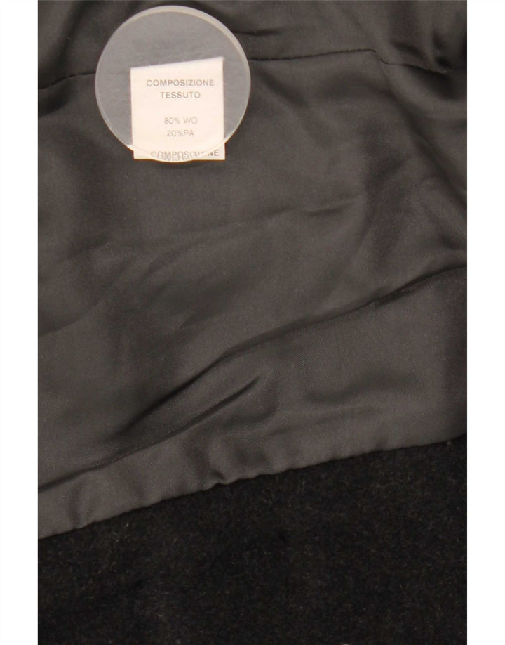vintage Femme Double Breasted Coat IT 42 Laine Gris Moyen