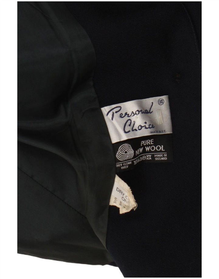 Personal Choice Veste Blazer 3 Boutons Femme UK 18 XL Laine Bleu Marine